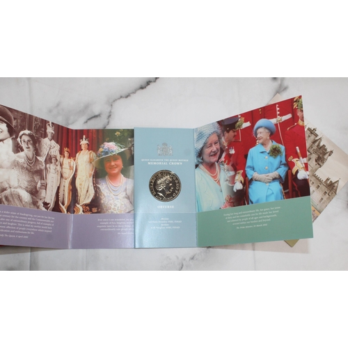 287 - Two Collectable Royal Mint Coin Packs Inc-Memorial Crown 1900-2002 & The Queen Mother Centenary Crow... 