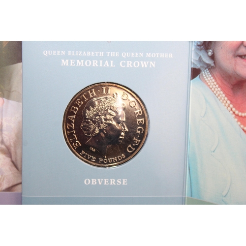 287 - Two Collectable Royal Mint Coin Packs Inc-Memorial Crown 1900-2002 & The Queen Mother Centenary Crow... 