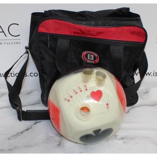 645 - Full Size 16lb Bespoke Ten Pin Bowling Ball in Carry Case