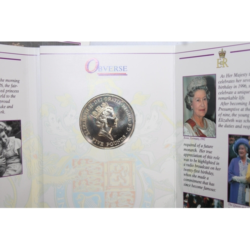 296 - Two Collectable Royal Mint Coin Packs Inc- Queen Elizabeth 70th Birthday Commemorative Crown & 2001 ... 