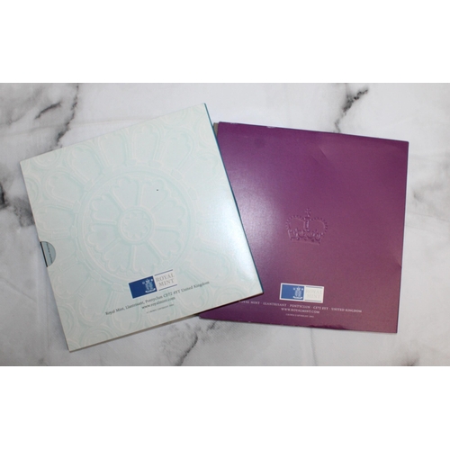 299 - Two Collectable Royal Mint Coin Packs Inc- 2007 Diamond Wedding Crown Comes With A Commemorative Coi... 