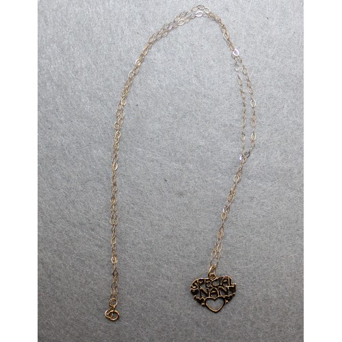 599 - Stamped 375 Gold Necklace & 