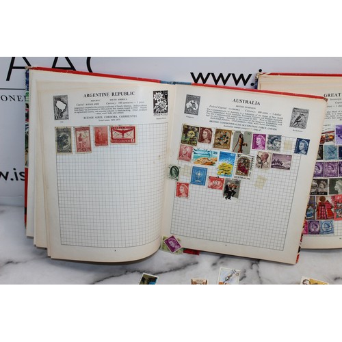 654 - Two Stanley Gibbons Collectors Albums with Worldwide Stamps along with Quantity of Loose stamps