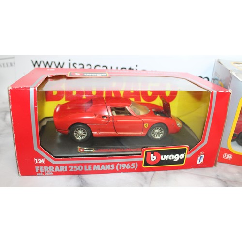 719 - 4 x Boxed Collectable BBURAGO Vehicles Inc- Porsche 911 S/Mercedes-Benz 190E/FERRARI 250 LE MANS 196... 