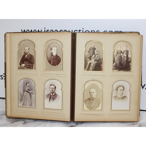 119 - A Collectable Victorian Lockable Family Photo/Post Card Album (Spine Outer Covering Is Damaged) 28cm... 