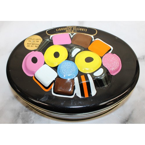 472 - A Quantity Of Mixed Gold Toned Jewellery Items In A Vintage Liquorice Allsorts Tin