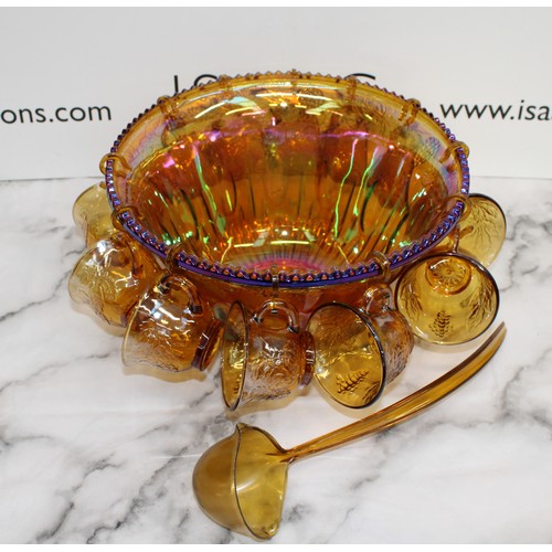 184 - A Collectable Boxed Glass Carnival Punch Bowl And Glasses W:21cm
COLLECTION ONLY