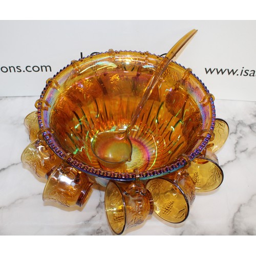 184 - A Collectable Boxed Glass Carnival Punch Bowl And Glasses W:21cm
COLLECTION ONLY