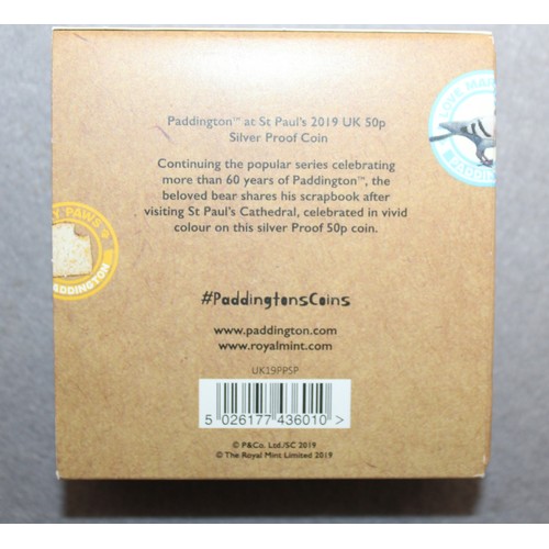 364 - Boxed The Royal Mint PADDINGTON At St Paul's 2019 50p Silver Proof Coin