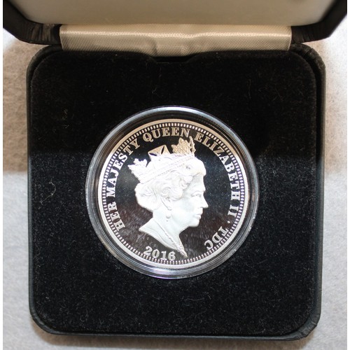 323 - Boxed Jubilee Mint 2016 The Queen & Prince Philip Solid Silver Proof £5 Coin