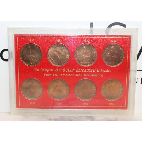 370 - Collectable Coin Packs Including Queen Elizabeth Pennies From The Coronation Untill Decimalisation, ... 