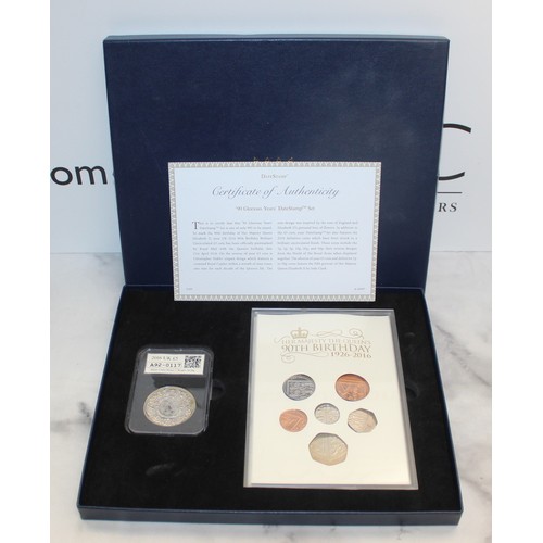 372 - Boxed Her Majesty The Queen's 90th Birthday Collectable Coin Gift Set