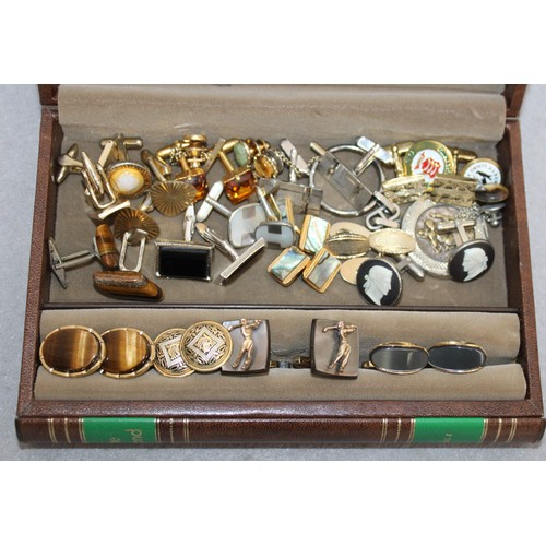 476 - Mixed Cufflinks/ Tie Pins Etc In Jewellery Box