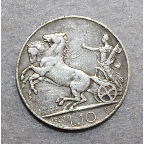 390 - Italy Silver 10 Lira 1927