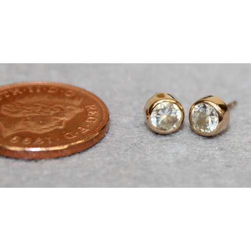 619 - Stamped 375 Gold Earrings Total Weight-0.58g (No Backs)