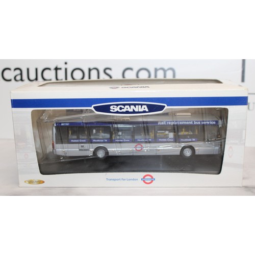 867 - 3 x  Collectable Boxed Model Busses Inc: Scania, Metroline And A Limited Edition  Ultra Heroes Volvo... 