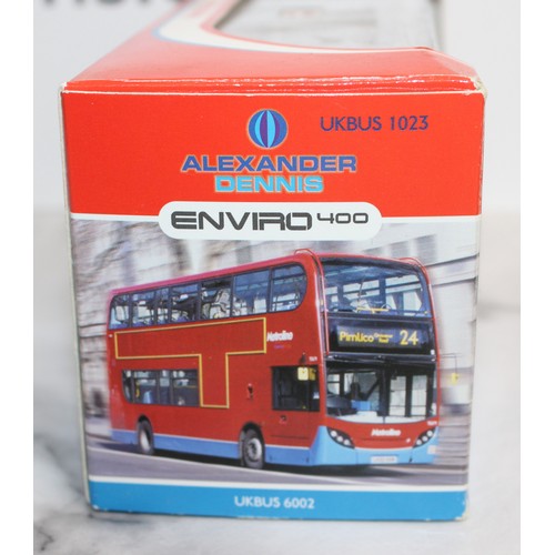 867 - 3 x  Collectable Boxed Model Busses Inc: Scania, Metroline And A Limited Edition  Ultra Heroes Volvo... 