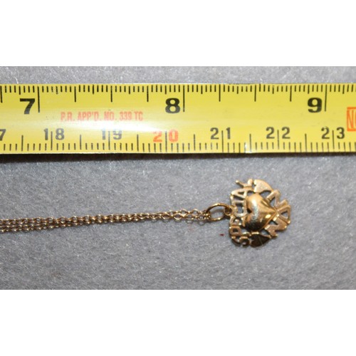 620 - Gold Special Nan Pendant On Chain Total Weight-1.35g In A Box