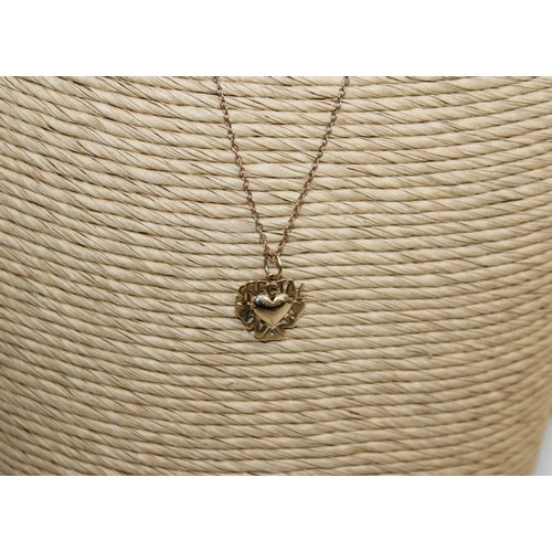 620 - Gold Special Nan Pendant On Chain Total Weight-1.35g In A Box