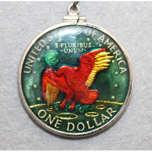 479 - USA One Dollar 1971 Coin Pendant On A Chain