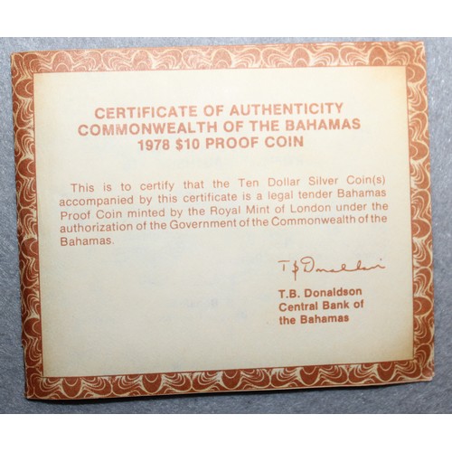 340 - Boxed 1978 Commonwealth Of The Bahamas $10 Proof Coin