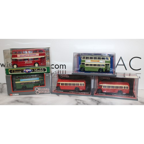 877 - 5 x Collectable Boxed Corgi  Model Busses Inc 1 x Limited Edition