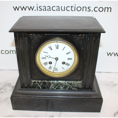 39 - Slate Marble Mantle Clock Untested Height-26cm 28cm Wide x 15cm
Untested
COLLECTION ONLY