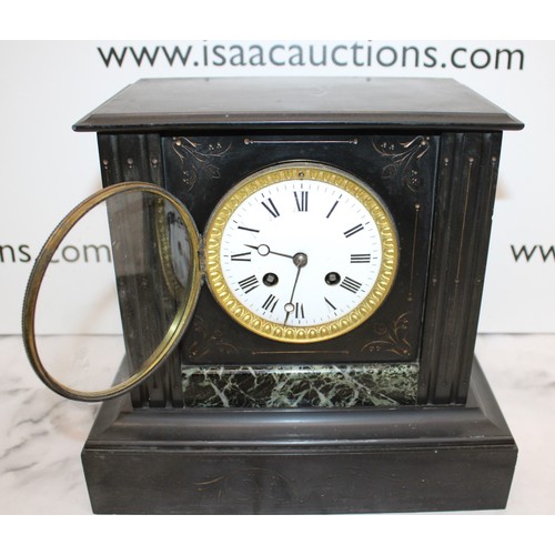 39 - Slate Marble Mantle Clock Untested Height-26cm 28cm Wide x 15cm
Untested
COLLECTION ONLY