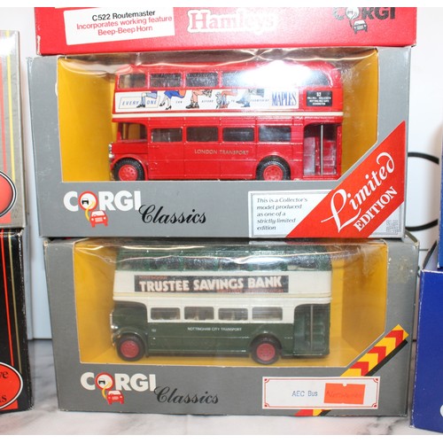 884 - 7 x Boxed Die-Cast Buses Inc- Corgi/Exclusive First Editions