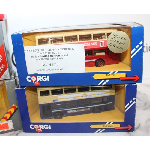 884 - 7 x Boxed Die-Cast Buses Inc- Corgi/Exclusive First Editions