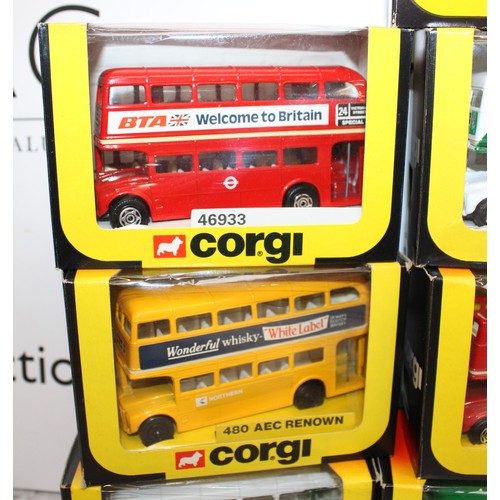 886 - 10 x Boxed Die-Cast Corgi Buses