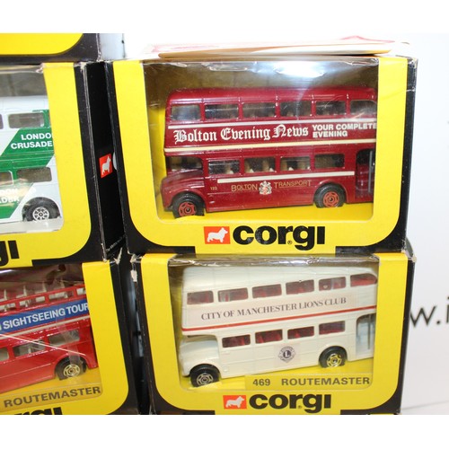 886 - 10 x Boxed Die-Cast Corgi Buses