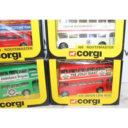 886 - 10 x Boxed Die-Cast Corgi Buses