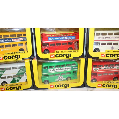 886 - 10 x Boxed Die-Cast Corgi Buses