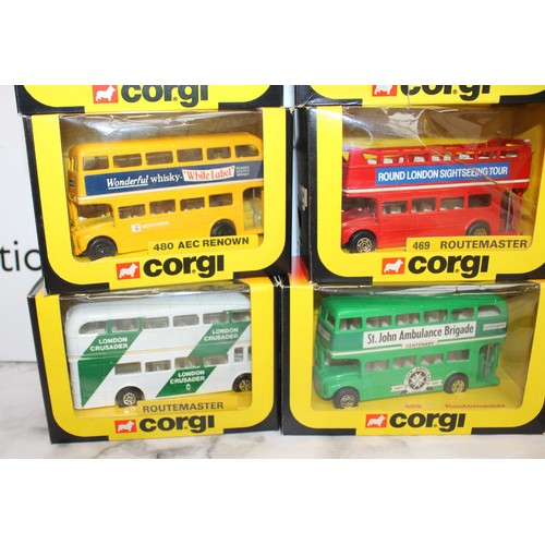 886 - 10 x Boxed Die-Cast Corgi Buses