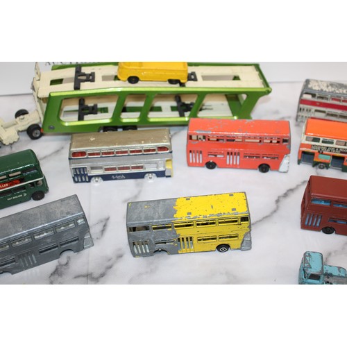 903 - Quantity Of Play Worn Various Conditions Dinky Toys/Corgi/Etc Buses/Coaches/Trucks