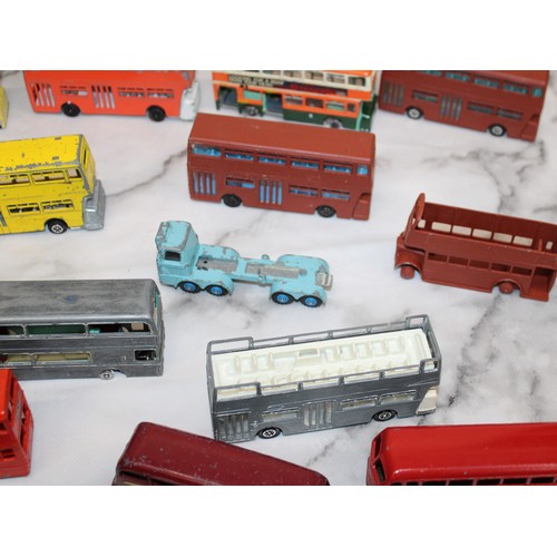 903 - Quantity Of Play Worn Various Conditions Dinky Toys/Corgi/Etc Buses/Coaches/Trucks