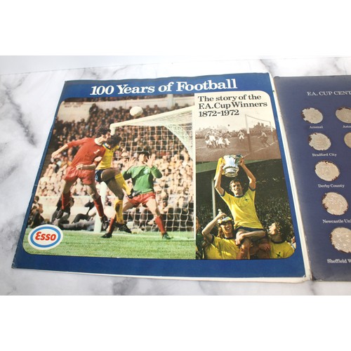 649 - 2 x Collectable Albums Football Badges/F.A.Cup Centenery 1872-1972 Coins