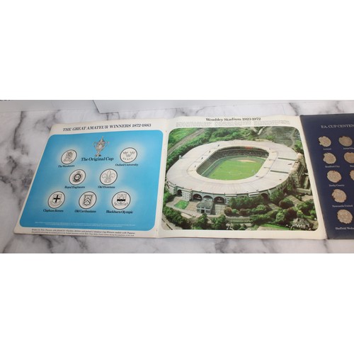 649 - 2 x Collectable Albums Football Badges/F.A.Cup Centenery 1872-1972 Coins