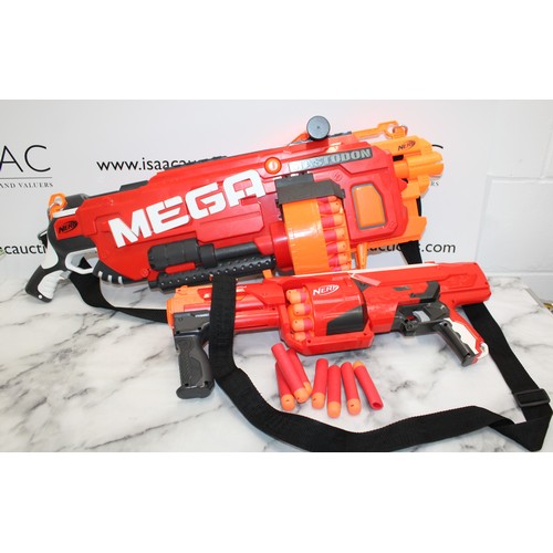 907 - One MEGA MASTODON NERF GUN & One MEGA ROTOFURY NERF GUN