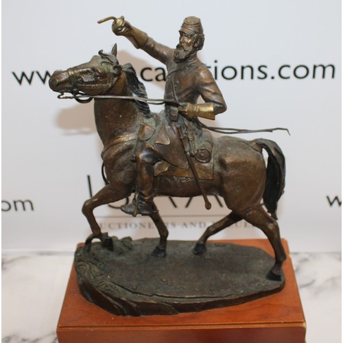 18 - The Franklin Mint Spirit Of The Confederacy Limited Edition Bronze By Jim Ponter Height-33.5CM With ... 