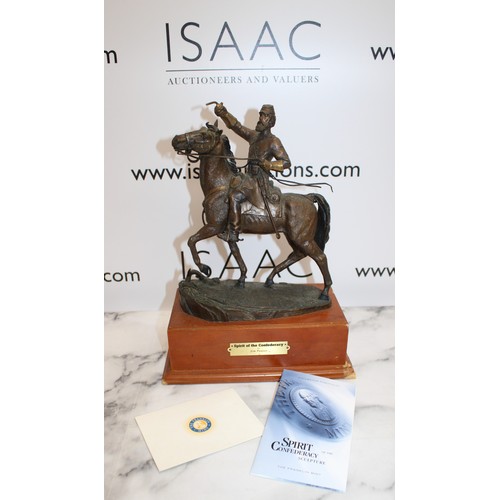 18 - The Franklin Mint Spirit Of The Confederacy Limited Edition Bronze By Jim Ponter Height-33.5CM With ... 