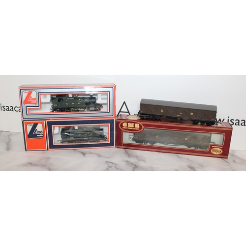 912 - 2 x Boxed Collectable Train Engines By Lima Models And 2 x GMR Carriages  ( Only One Boxed)