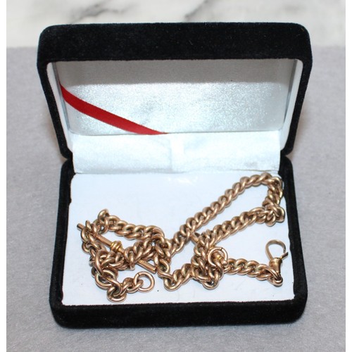 622 - Stamped 375 9 Carat Gold Watch Chain Total Weight 55.79g