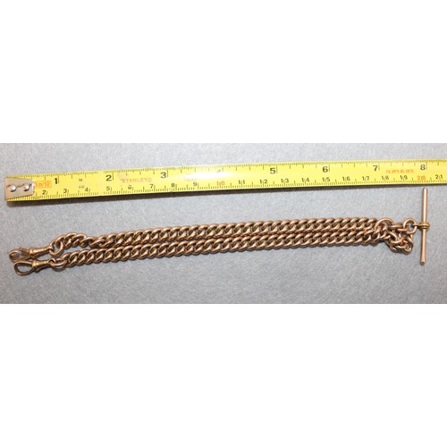 622 - Stamped 375 9 Carat Gold Watch Chain Total Weight 55.79g