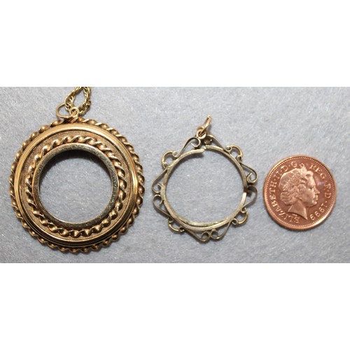 624 - Stamped 9ct Gold Chain & Two Gold Mounts Total Weight 13.62g