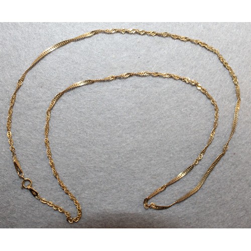 628 - Stamped 375 Gold Necklace Total Weight 1.71g