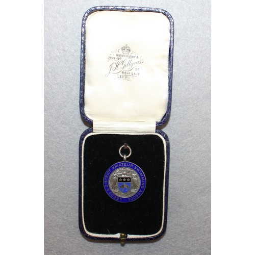 556 - Silver Hallmarked Enamelled Medal In Box