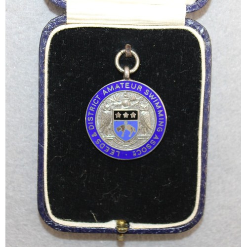 556 - Silver Hallmarked Enamelled Medal In Box