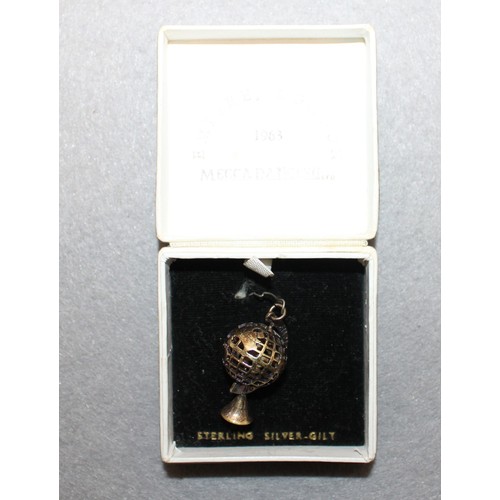 558 - Silver Hallmarked Globe Pendant In A Box